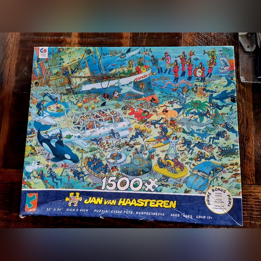 Jan van Haasteren 1500 Piece Puzzle Deep Sea Fun EUC